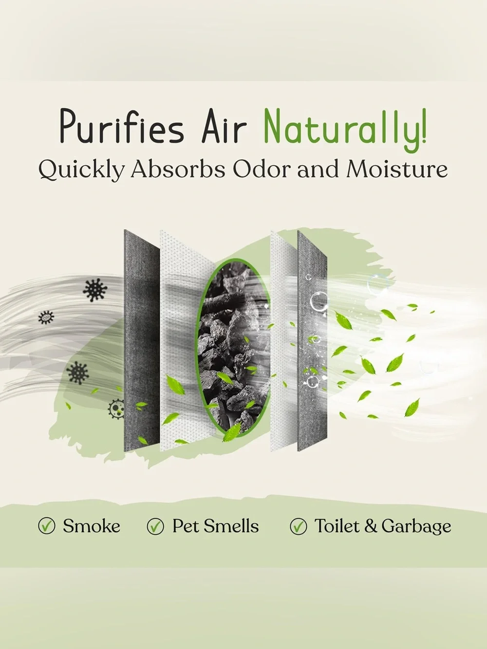 12 pack bmbu all natural 100% bamboo charcoal air purifying insert bags